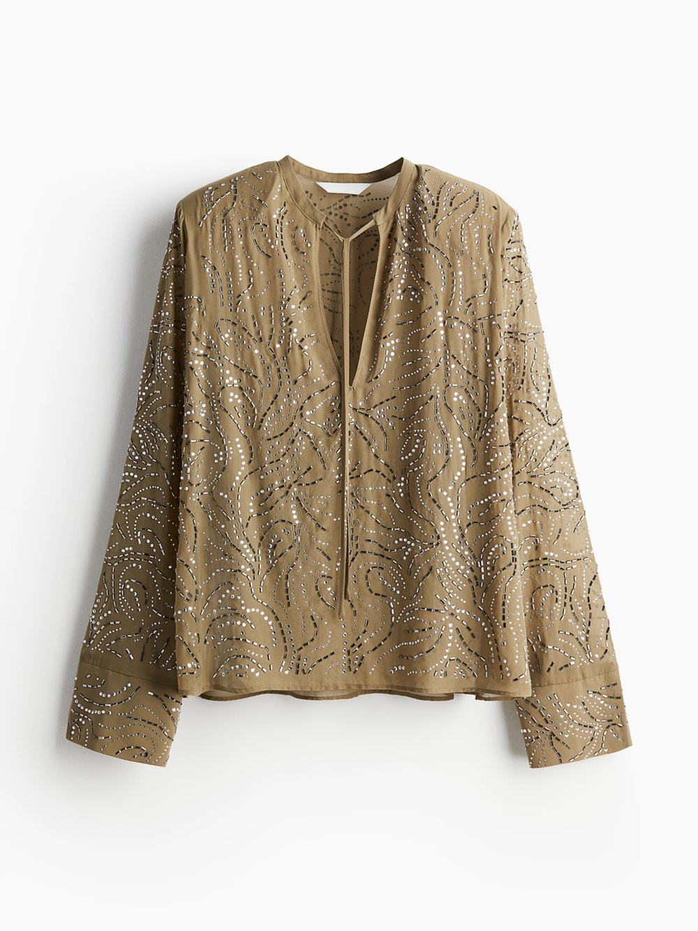 H&M Premium khaki embellished top